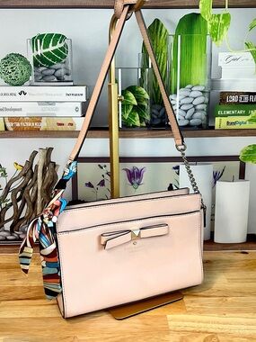 Kate Spade Bag Purse  Pink Crossbody Beacon Court Angelica Leather Bow